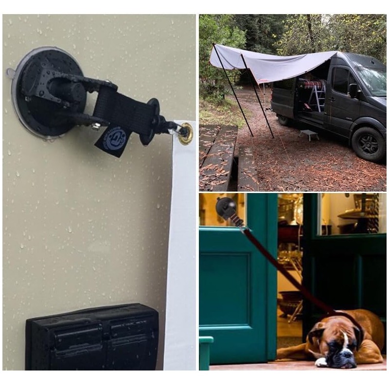 2PCS Heavy Duty Suction Cups,Camping Tarp Accessory Suction Cup Attachment,Outdoor