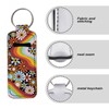 SEANATIVE Hippy Floral Lipstick Keychain Holder for Women Elegant Chapstick