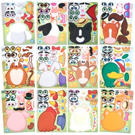 JOYIN 36 Pcs 9"x6" Farm Animals Make a face Stickers for Kids, Make Your Own Animal Sticker Sheets, Party Favors Kids Crafts, Goodie Bags Stuffers for Kids, Classroom Rewards