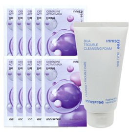 (10 sheets) Innisfree Active Mask Idebenone (elasticity and moisture) + Visa Trouble Cleansing Foam / (10매)이니스프리 액티브 마스크 이데베논 (탄력촉촉)+비자 트러블 클렌징 폼