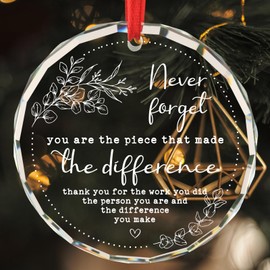 New Job Gifts for Women New Chapter Beginnings Retirement Farewell Leaving Going Away Congratulations Gift for Coworker Boss Thank You Gifts for Men Christmas Glass Round Ornament