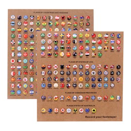 National Flag Drawing Pins 291 Pieces Metal Decorative Drawing Pins with Cork Panels National Flag Pin Board Needles Creative Pins for DIY Bulletin Board