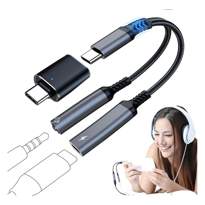 Gitifo Adaptador USB C a 3.5mm y USB 3.0 para