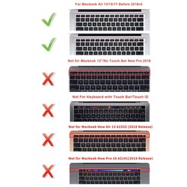 HRH Japanese Silicone Keyboard Cover Skin for MacBook Air 13,for MacBook Pro 13/15/17 (with or w/Out Retina Display, 2015 or Older Version),for iMac Older JP Japan Version Keyboard Protector-Black