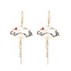 Just Follow Chinese Style Hollow Geometric Fan Tassel Earrings Oriental