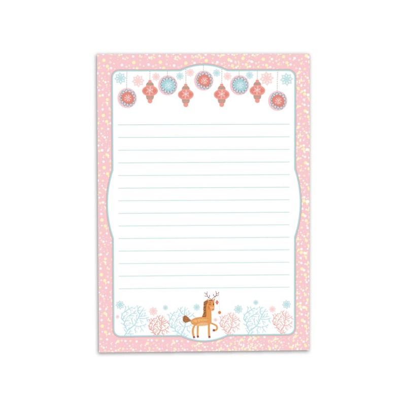 Stationery Set Deer Christmas Letter Pad with Envelope for Children