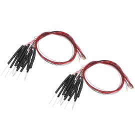 PATIKIL 0402 Pre-Wired Micro LED, 24 Pcs 3-6V Pre-soldered Mini Light Emitting Diodes Surface Mount Device for Model Building, DIY, Science Projects, 9.8" Length, Warm White