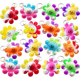 (20 Packs) Bulk Ocean Octopus Mini pop Fidget Keychain,Holiday Party Favors School Classroom Summer Students Prizes