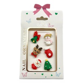 JR Decoracion Para Uñas Kawaii Navideña 6pzas