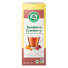 Lebensbaum Bio Sanddorn-Cranberry, 20 Beutel x 2,5 g Früchtetee mit intensiv, fruchtigem Geschmack, 100% Bio, Früchteteemischung