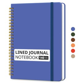 Lined Spiral Journal Notebook for Women & Men, 140 Pages, College Ruled Hardcover Notebook for Work & Note Taking, Journals for Writing, A5(6"x8") - Royal Blue