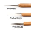 BLUPLE 3Pcs/Set(1Hook,2Hook,3Hook) Bamboo Dreadlock Crochet Hook Dreadlocks Crochet Needle with