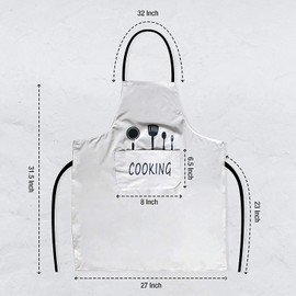 Hivory Kitchen Bib Apron - 2 Pack - Waterproof and Oil Proof - Great for Men Women Adult - Chef's Favorite with Pocket Black and Beige (2 Pack)