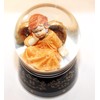 20037 - Snowglobe Angel white with harp with music box