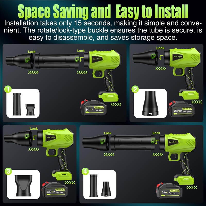 Leaf Blower Cordless with Battery and Charger 600,000 RPM Handheld