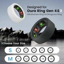 sylacor Ring Cover for Oura Ring Gen 4/ Gen 3, Anti-Scratch Elastic Silicone Oura Ring Case Protector for Men Women Working Out Gym