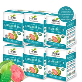 Herbal Goodness Guava Leaf Tea - 6 Packs | Herbal Tea for Natural Digestive & Immune Support - Hojas De Guayaba Organica for Heart-Healthy | Organic, Non-GMO, Caffeine-Free Antioxidant Wellness Tea