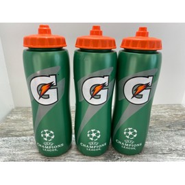 GATORADE SQUEEZE SPORTS WATER BOTTLE SOCCER CHAMPIONS LEAGUE  32 OZ lot of 3