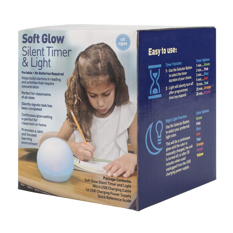 Soft Glow Silent Timer & Color Changing Light for Baby