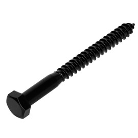 5/16" x 4" Stainless Steel Lag Screws Bolts, Heavy Duty External Hex Head Wood Screws, Black Finish, Partial Thread, 10 PCS