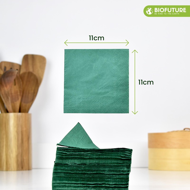 Biofuture Biodegradable Napkins | Premium 100% Eco-Friendly Disposable Cocktail Napkins