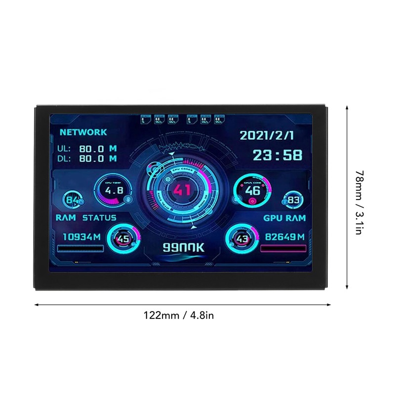 5in IPS USB Mini Screen Computer Temp Monitor PC Sensor