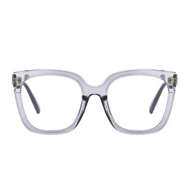 Shiratori Blue Light Blocking Glasses Rectangle Chic Preppy Look MultiColor Frame for Women Men Gray