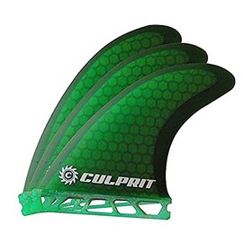 Culprit Surf C4 High Performance RTM Honeycomb Futures Style Thruster Surfboard Fins - Green