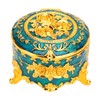 Retro Round Trinket Storage Organizer with Rose Pattern Round Metal