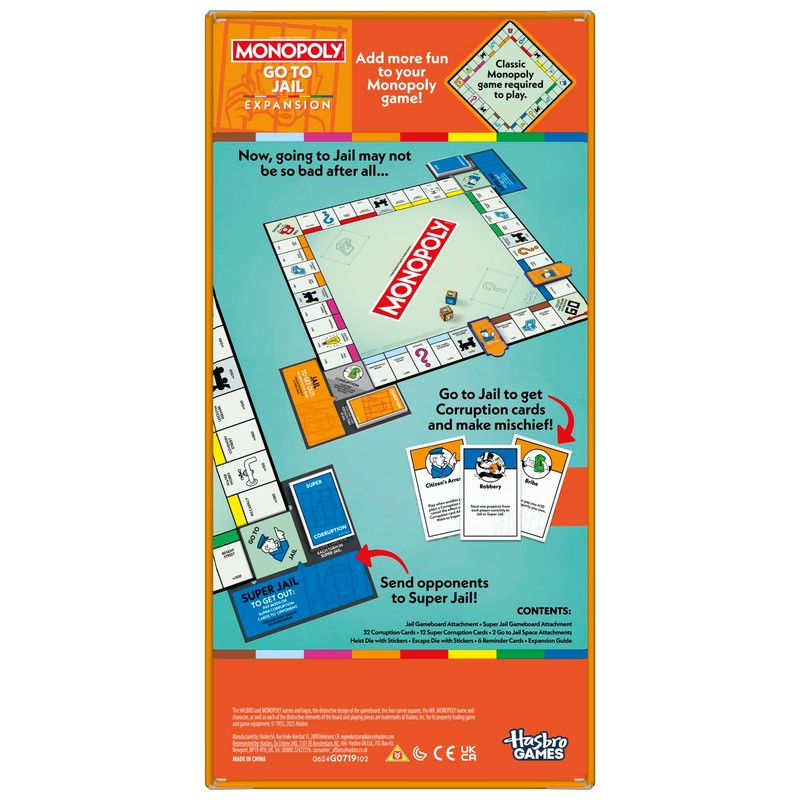 Monopoly Go to Jail EXPANSION (Classic Monopoly Game Required to