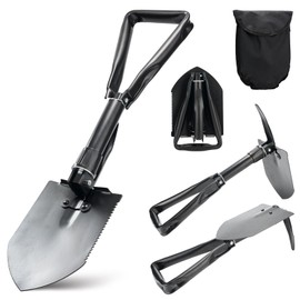 Folding Shovel 58 cm Outdoor German Army Original Folding Shovel Camping Shovel with Compass