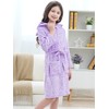 Doctor Unicorn Soft Hooded Rainbow Bathrobe Sleepwear for Girls (Purple