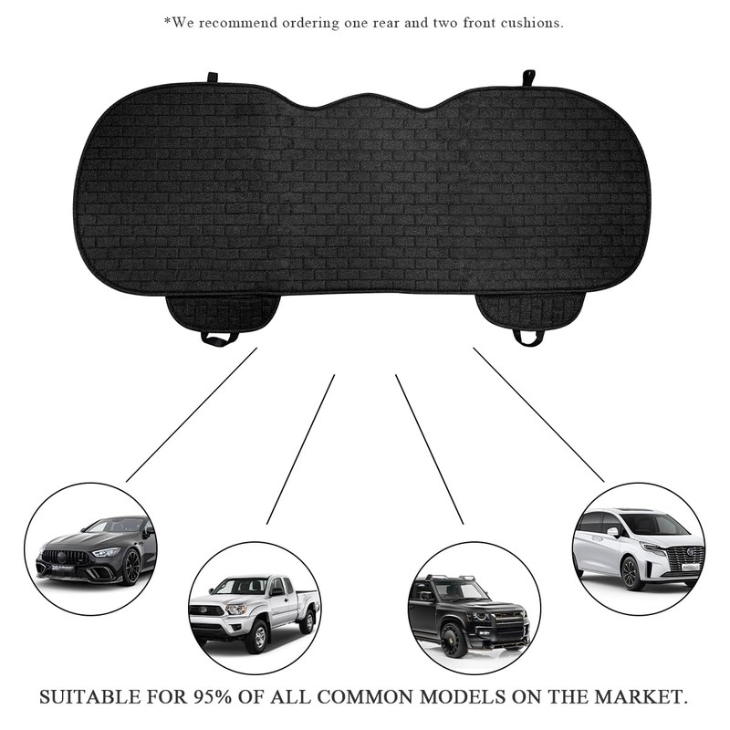 BWBWND Linen Car Seat Cover, Anti-Slip Bottom Bench Protector Rear