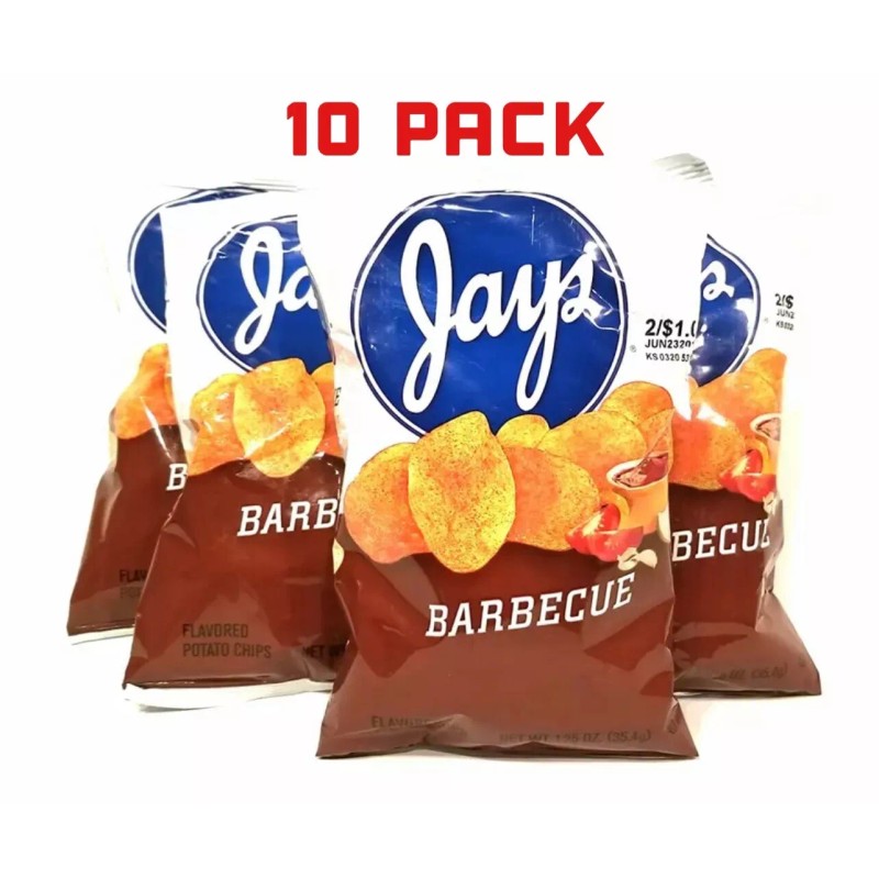 JAYS Batatas fritas JAYS BBQ sabor pacote com 10 1,25