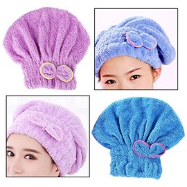 2 toallas de microfibra para secar el cabello, turbante ultra absorbente, para mujeres, adultos o niñas, multicolor