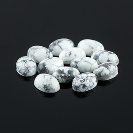 2 PCS, 18X13 MM, AURA GEMS Natural Howlite, Cabochon, Oval Shape, Jewelry Making Stone Supply, Chakra Energy Healing Gemstone, Real Crystal, Birthstone, Wholesale deal