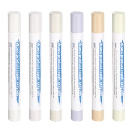 HARFINGTON Wood Filler Sticks 6 Colors Wooden Wax Touch Up Furniture Repair Crayons for Times Fabric, Wood, Titanium White, Light Taupe, White, Milk White
