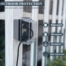 PILISPARK Universal Weatherproof Electrical Outlet Cover with Lock, Baby Proof Outlet Lock Box, Fits Most 2.6 "H x 2.5 "W or Smaller Plugs, Clear Outlet Waterproof Cover Box Fit for Outdoor in-Use
