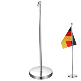 Supvox Telescopic Flag Stand Table Americana Decor Desktop Crystal Kit Flag Pole for Household Flag Made of Metal Interior Decoration Interior Stainless Steel Signage Work