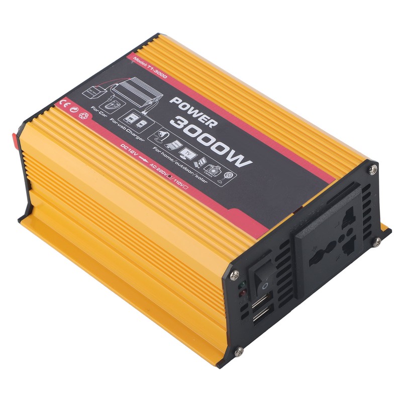 Car Inverter 3000W Dual USB Auto Power Converter Modified Sine