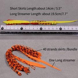 Greatfishing 10 Colors UV Bundles Double Colors Mixed Silicone Skirt Trailer Replacement for Slider Jigs Squid Madai Squid Snapper Jigging Fishing Lure Fly Tying Materials