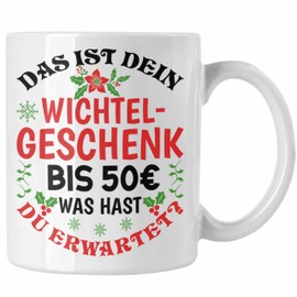 Trendation - Secret Santa Gift for 50 Euro Cup Secret Santa for Women Colleagues Gnome Cup Scrap Secret Santa Scrap Gnomes (White)