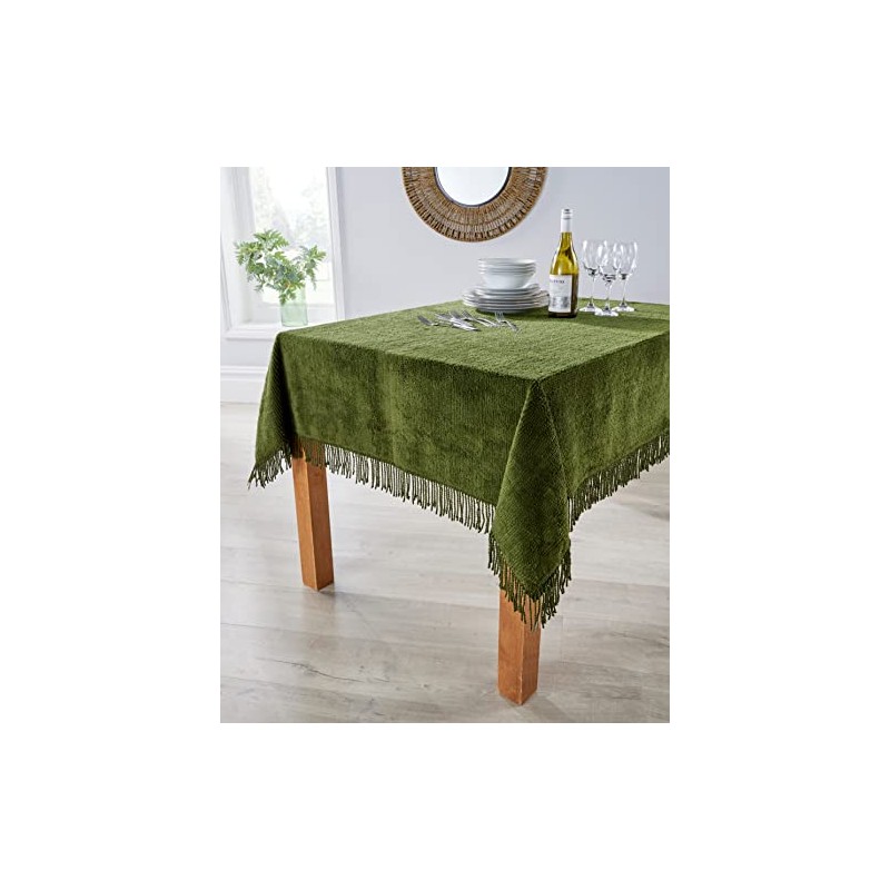 Diana Cowpe Chenille Tablecloth - Traditional Round/Square/Rectangular Tablecloth - 100%