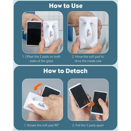 Pawfly 4" Mini Aquarium Magnet Glass Cleaner, Magnetic Fish Tank Cleaner for Glass Aquariums, Strong Magnetic Brush Cleaning Tool for Glass Fish Tanks up to 40 Gallons