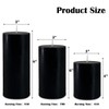 Black Pillar Candles Set of 3 - Dripless Unscented -