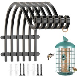 EPHECH 6Pack Heavy Duty Hanging Plant Hanger Hook for Outdoor and Indoor, 12Inch Wall Hangings Basket Bracket, Black Metal Outdoor Bracket Hooks for Hanging Flower Pot Bird Feeder Lanterns