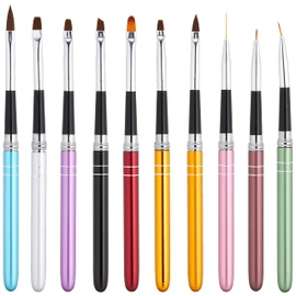Petitor Nail Art Brush Set Nail Brush Gel Nail Brush Set of 10 Nail Art Brushes Gel Art Brushes 3D Nail Brush Set NIL