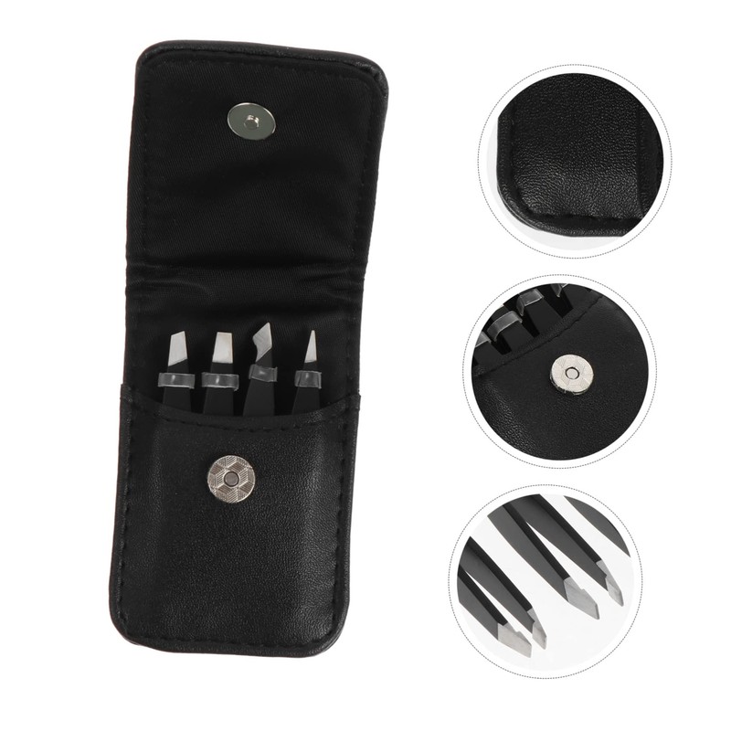 Outanaya 1Set Stainless Steel Eyebrow Tweezers for Beauty Ergonomic Design