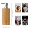 ABBI NIMO Natural Bamboo Liquid Soap Dispenser with Silver Plastic