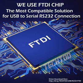 TECHTOO USB 3.0 to Serial Adapter USB RS232 Cable USB Serial Cable Converter DB9 USB (16ft) with FTDI Chipset Gold Plated for Win10/8.1/8/7/Vista/XP/2000/Andorid/Linux/Mac OS X10.6 & Above